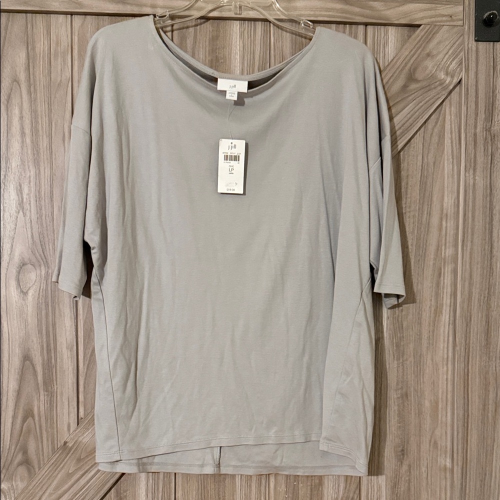 J. Jill Soft Gray Short Sleeve Tee
